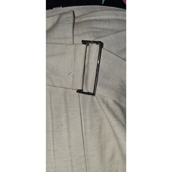 NWOT Worthington High Waisted Belted Cargo Wide Leg Pants‎ Women 6 Cream 30" - Picture 3 of 4